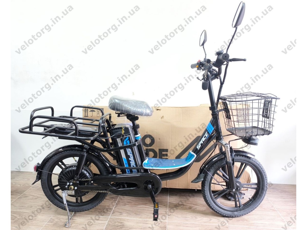 Велосипед з електроприводом 18" AL SPACE eELDORADO (new) DD FR рама-15" 48 B 20 А*г 1000 Вт чорно-синій 2026