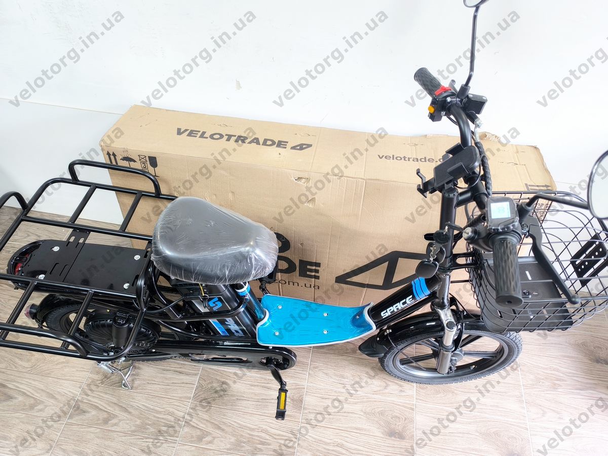 Велосипед з електроприводом 18" AL SPACE eELDORADO (new) DD FR рама-15" 48 B 20 А*г 1000 Вт чорно-синій 2026
