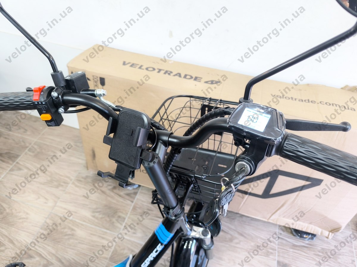 Велосипед з електроприводом 18" AL SPACE eELDORADO (new) DD FR рама-15" 48 B 20 А*г 1000 Вт чорно-синій 2026