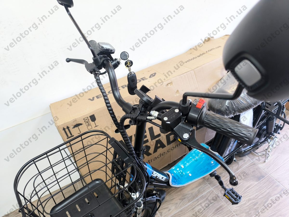 Велосипед з електроприводом 18" AL SPACE eELDORADO (new) DD FR рама-15" 48 B 20 А*г 1000 Вт чорно-синій 2026