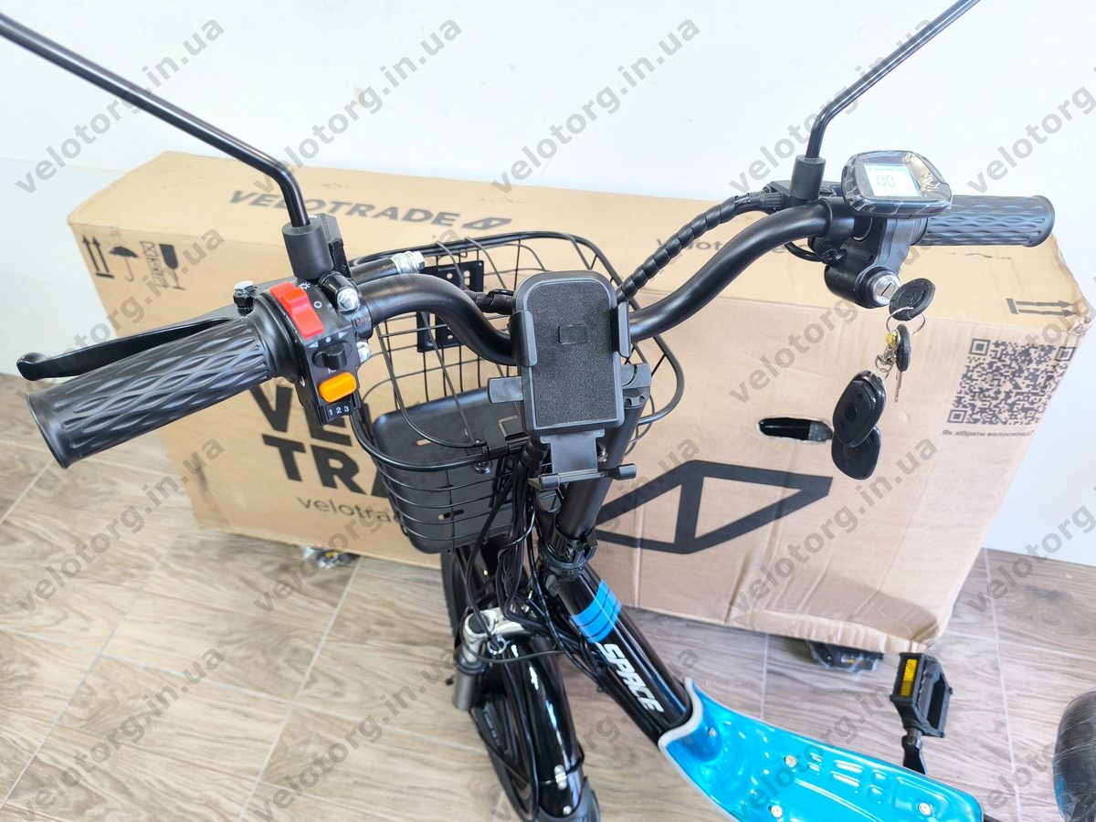 Велосипед з електроприводом 18" AL SPACE eELDORADO (new) DD FR рама-15" 48 B 20 А*г 1000 Вт чорно-синій 2026