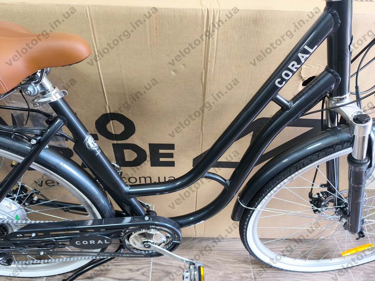 Велосипед з електроприводом 28" AL Dorozhnik eCORAL DD FR рама-19" 48B 13А*г 500Вт темно-сірий 2026