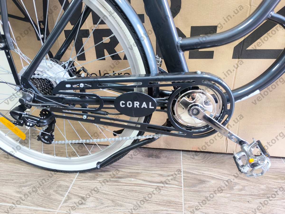 Велосипед з електроприводом 28" AL Dorozhnik eCORAL DD FR рама-19" 48B 13А*г 500Вт темно-сірий 2026