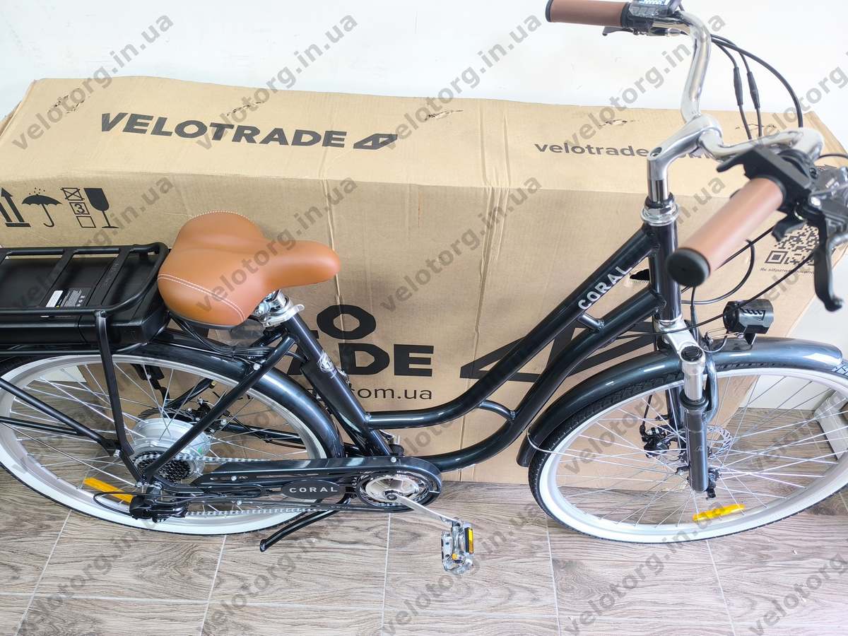 Велосипед з електроприводом 28" AL Dorozhnik eCORAL DD FR рама-19" 48B 13А*г 500Вт темно-сірий 2026