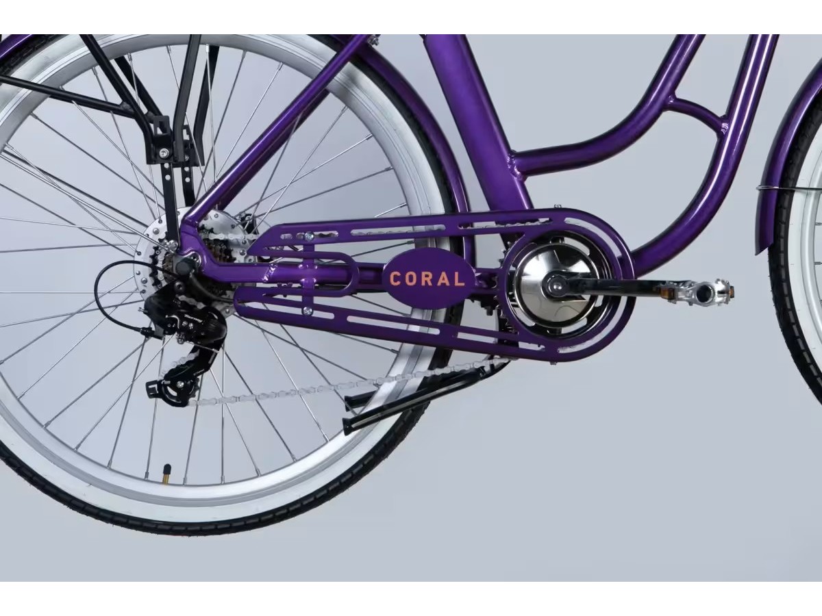 Велосипед з електроприводом 28" AL Dorozhnik eCORAL DD FR рама-19" 48B 13А*г 500Вт фіолетово-синій 2026