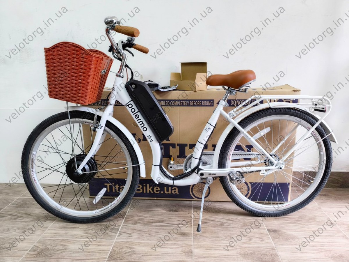 Електровелосипед Titan Palermo 26" рама 16" Білий 500W 48V 10Ah – потужний транспорт для міста та відпочинку