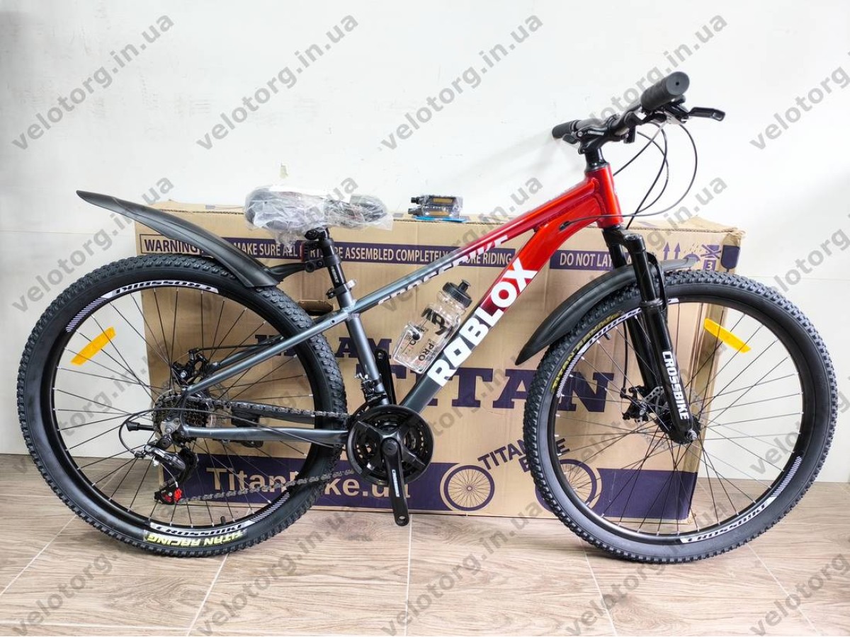 Велосипед CrossBike 26" Roblox 2026 Рама 13" red-grey