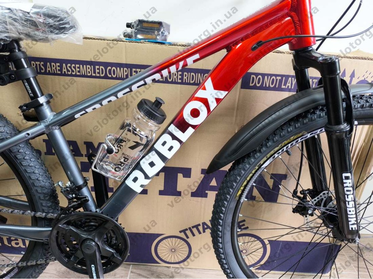 Велосипед CrossBike 26" Roblox 2026 Рама 13" red-grey