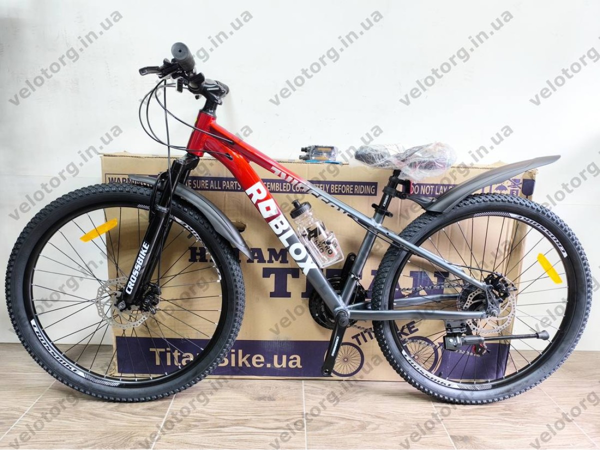 Велосипед CrossBike 26" Roblox 2026 Рама 13" red-grey