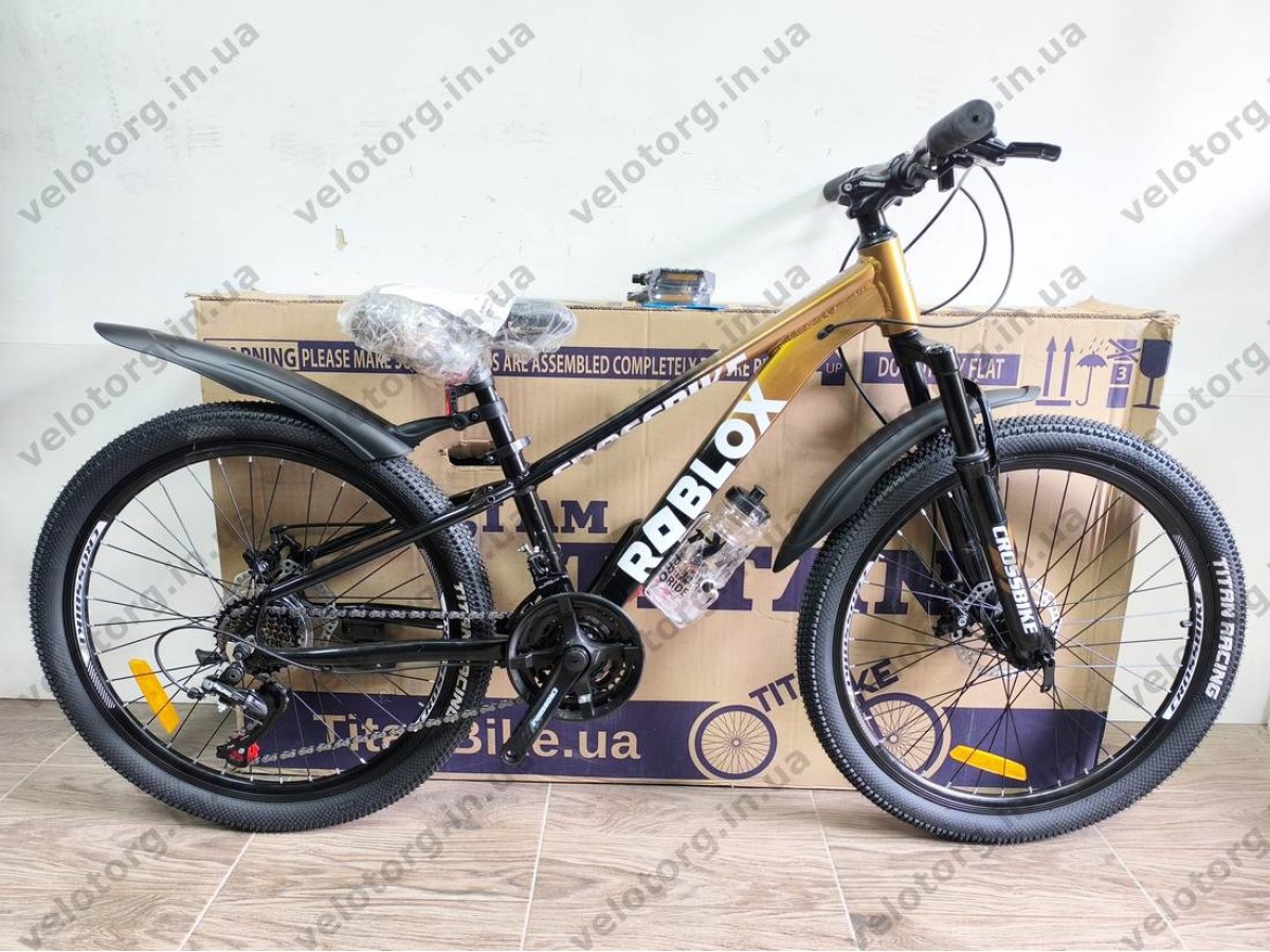 Велосипед CrossBike 24" Roblox 2026 Рама 11" bronz-black