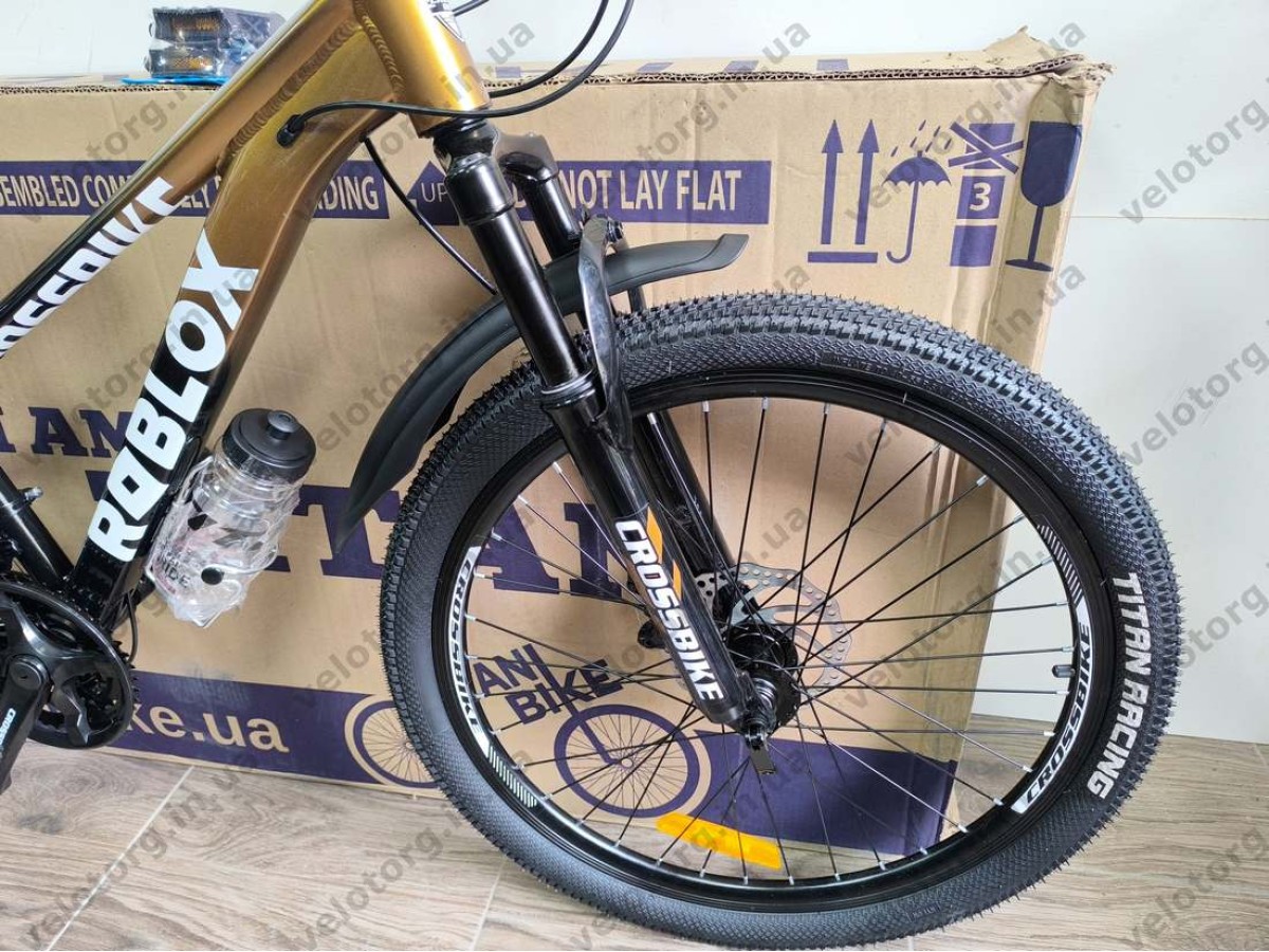 Велосипед CrossBike 24" Roblox 2026 Рама 11" bronz-black