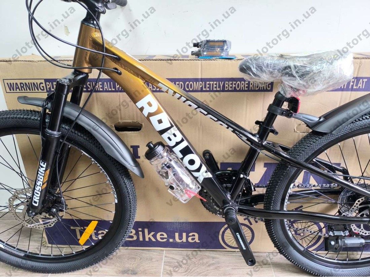 Велосипед CrossBike 24" Roblox 2026 Рама 11" bronz-black