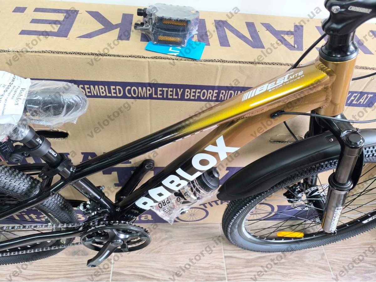 Велосипед CrossBike 24" Roblox 2026 Рама 11" bronz-black