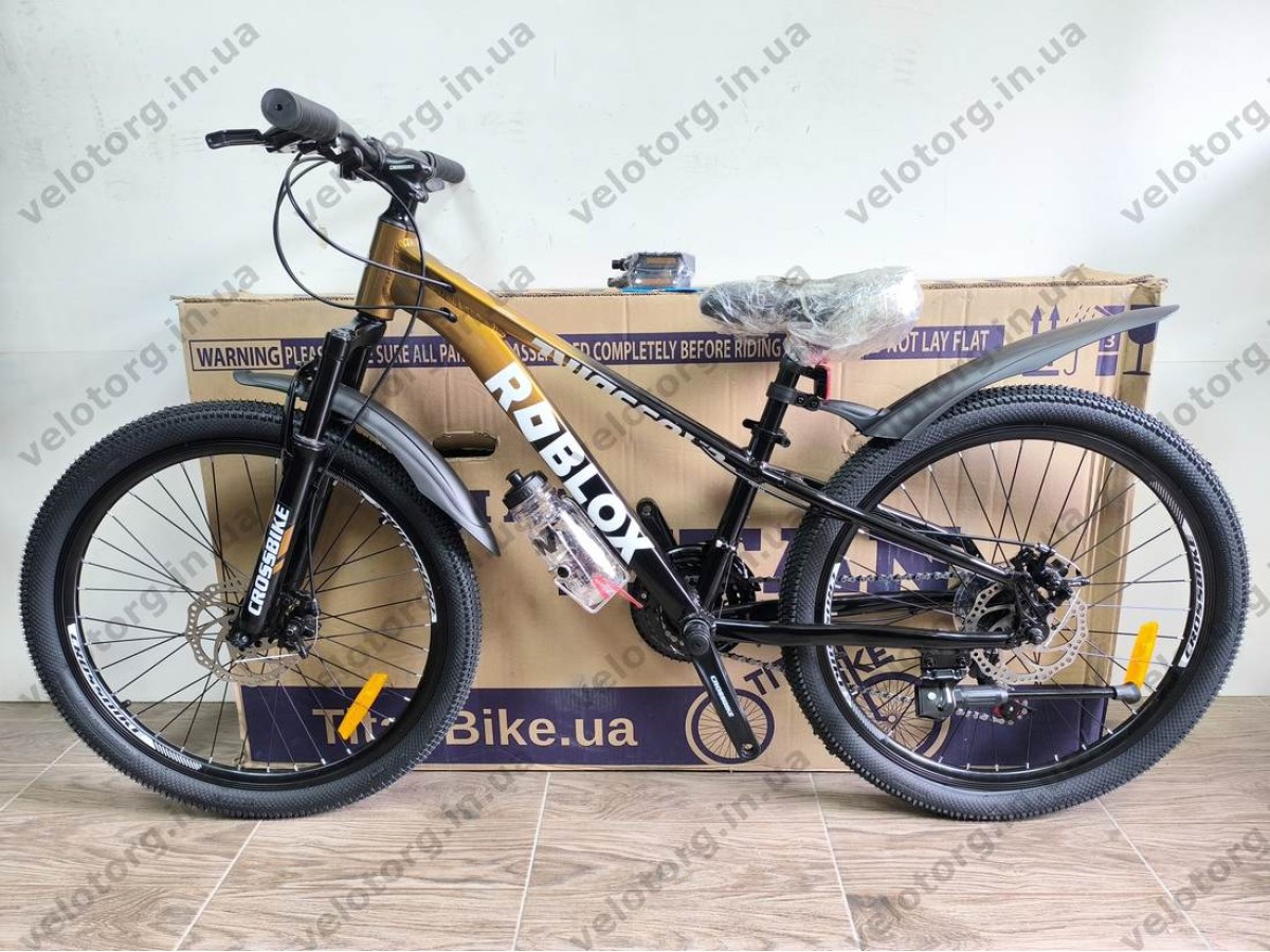 Велосипед CrossBike 24" Roblox 2026 Рама 11" bronz-black