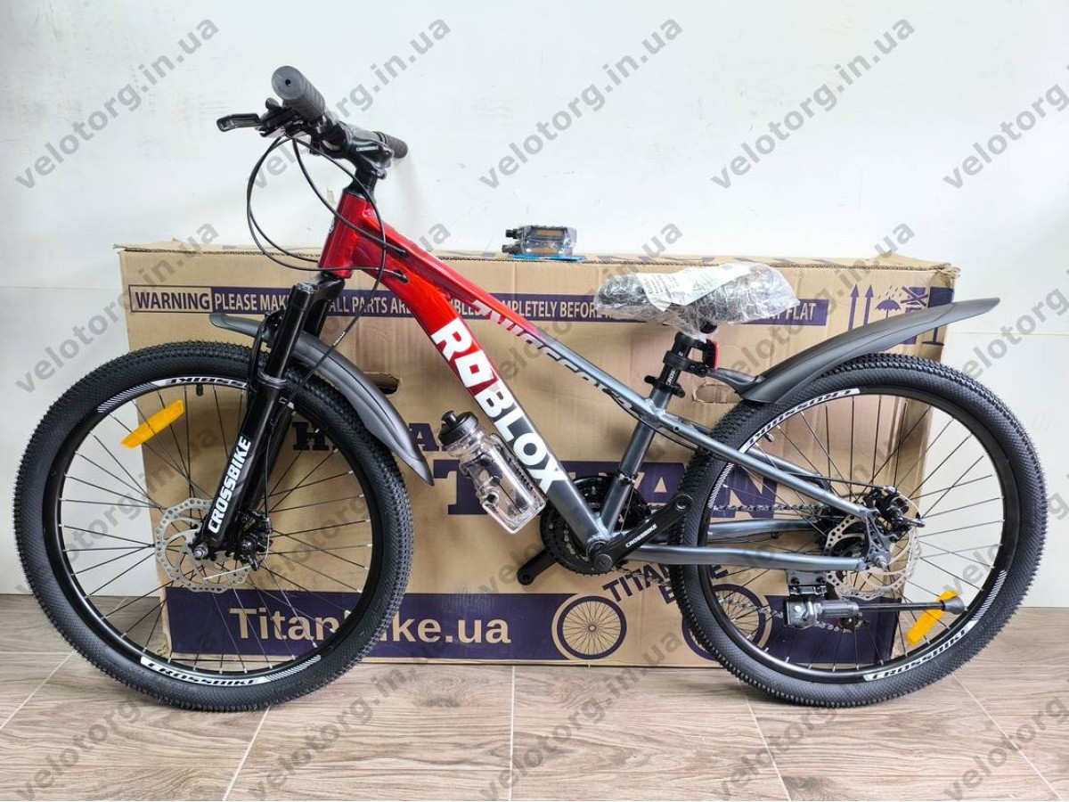 Велосипед CrossBike 24" Roblox 2026 Рама 11" red-grey
