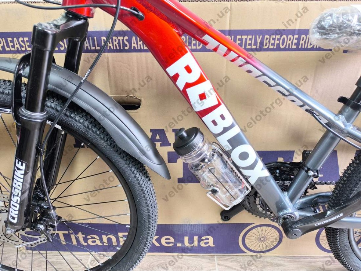 Велосипед CrossBike 24" Roblox 2026 Рама 11" red-grey