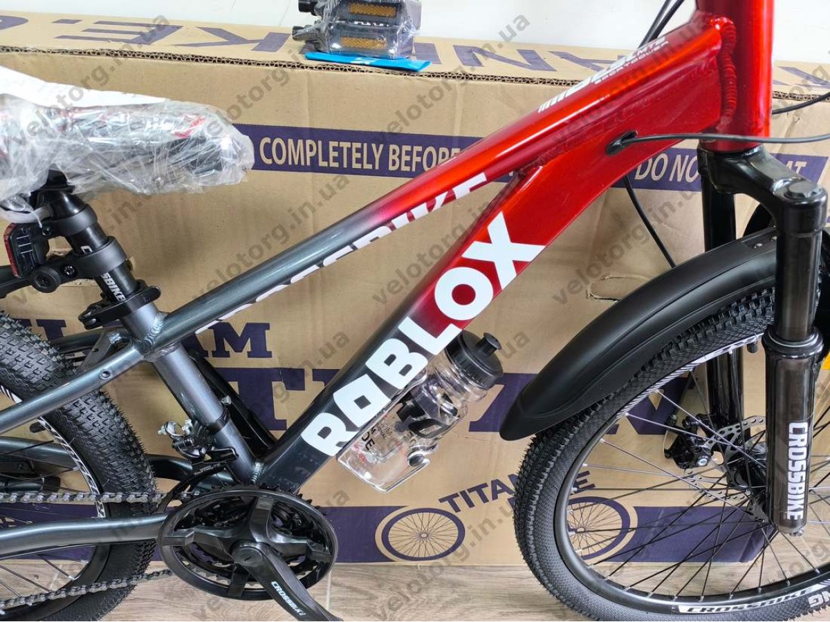 Велосипед CrossBike 24" Roblox 2026 Рама 11" red-grey