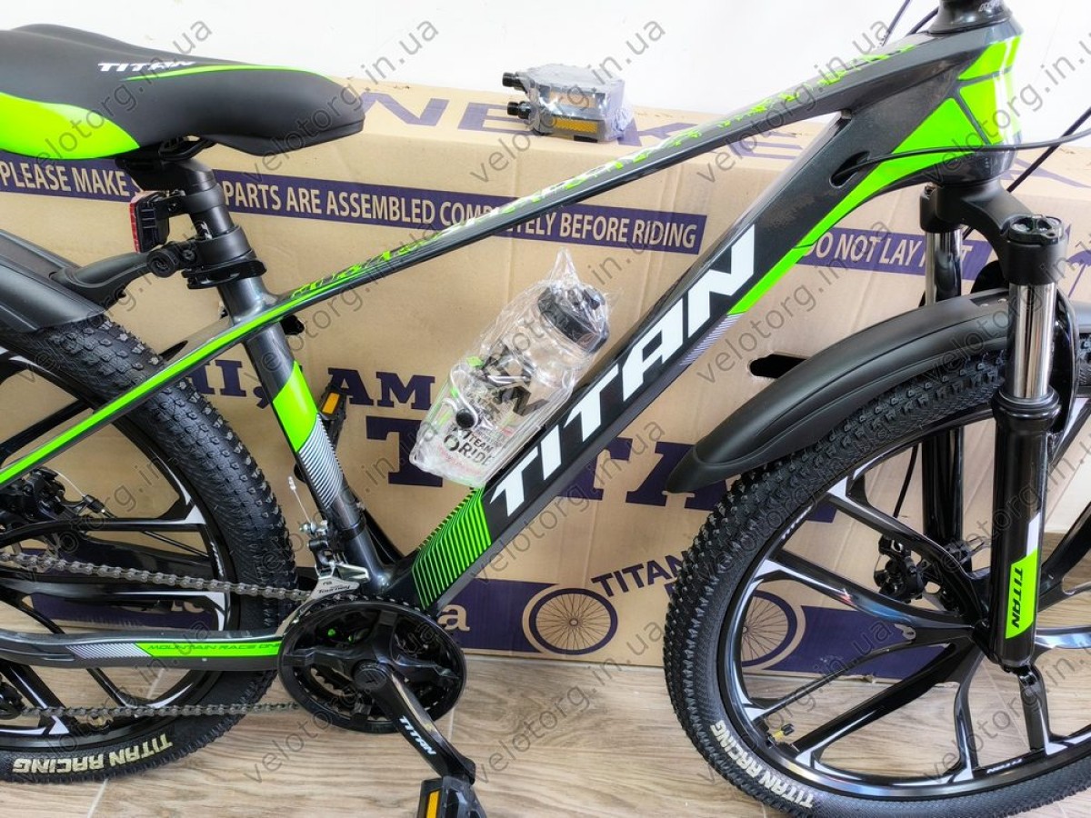 Велосипед Titan 26" Shadow grey-green 2025 магнієвий — надійний гірський велосипед для активних поїздок