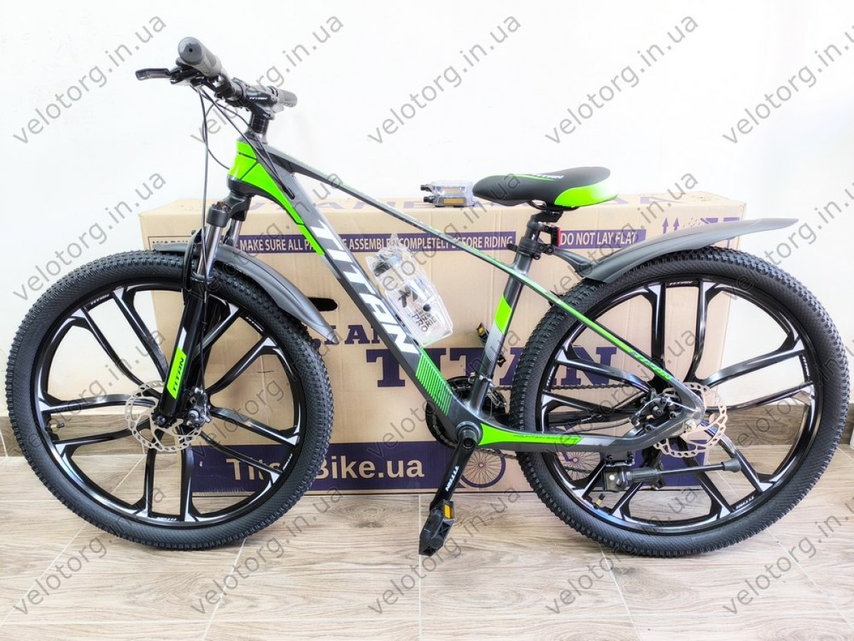 Велосипед Titan 26" Shadow grey-green 2025 магнієвий — надійний гірський велосипед для активних поїздок