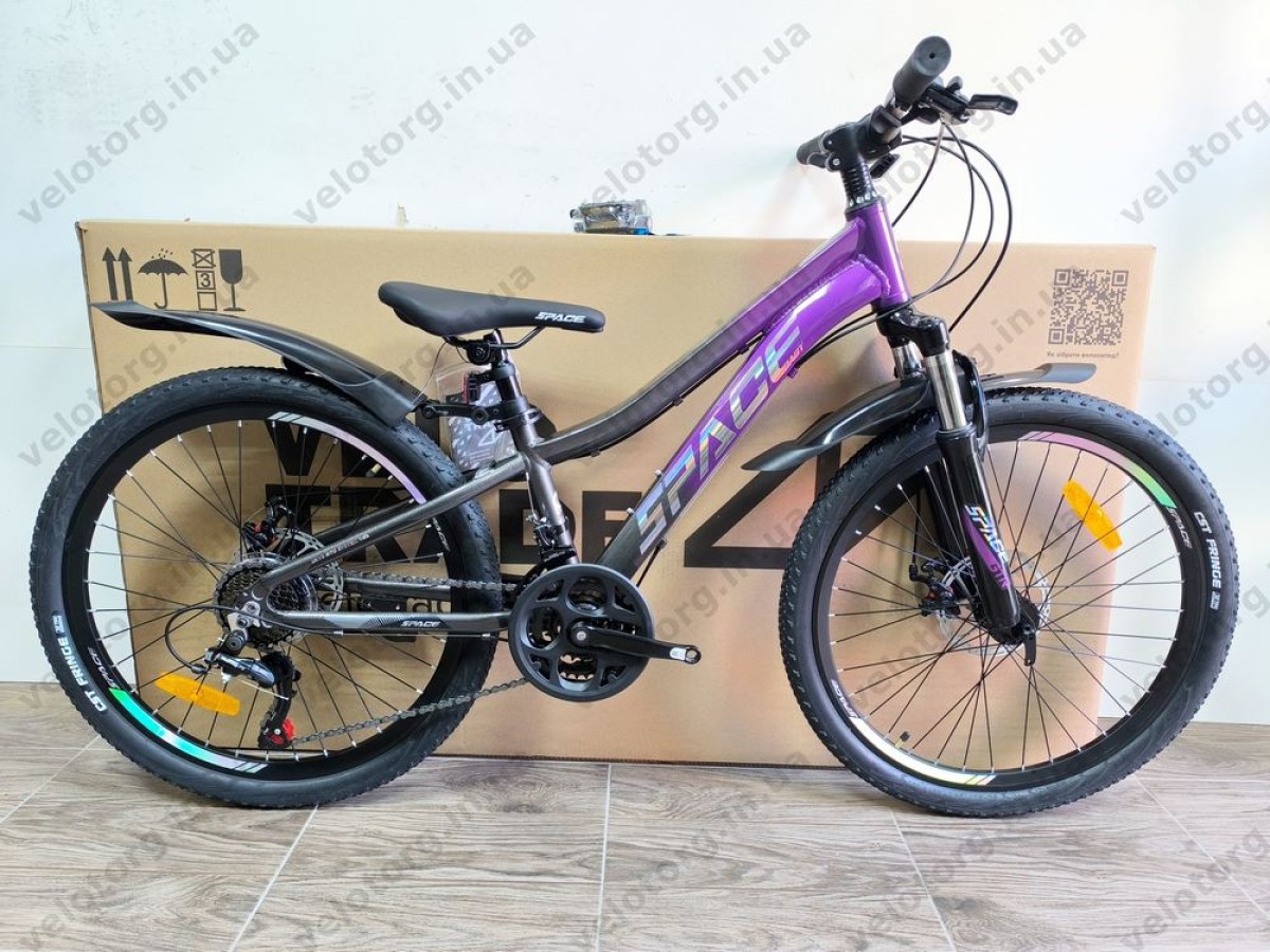 Велосипед AL 24" SPACE IZIDA DD FR рама-11" фіолетово-сріблястий 2026