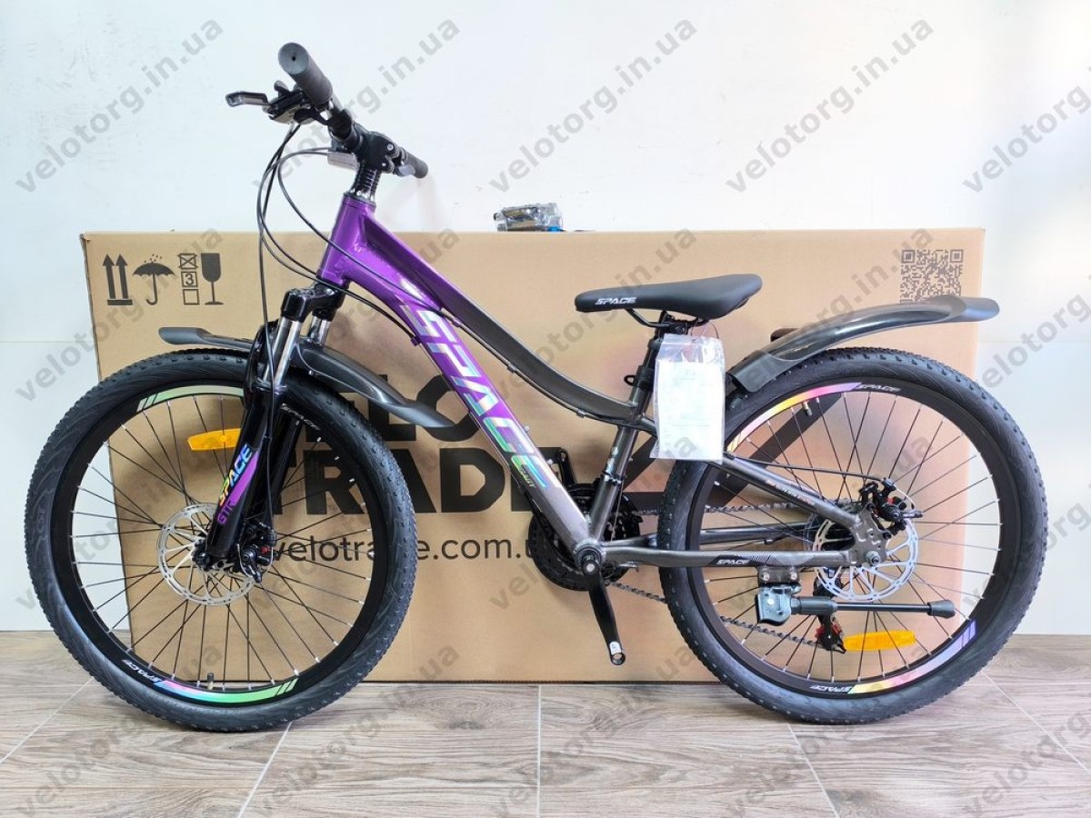 Велосипед AL 24" SPACE IZIDA DD FR рама-11" фіолетово-сріблястий 2026