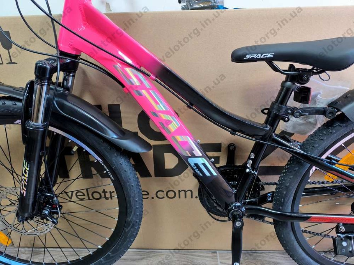 Велосипед AL 24″ SPACE LYRA DD FR рама-11″ рожево-чорний 2026