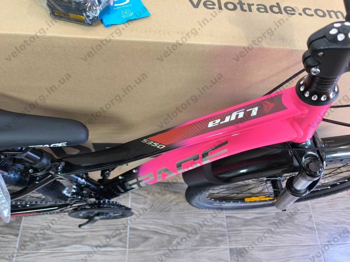 Велосипед AL 24″ SPACE LYRA DD FR рама-11″ рожево-чорний 2026