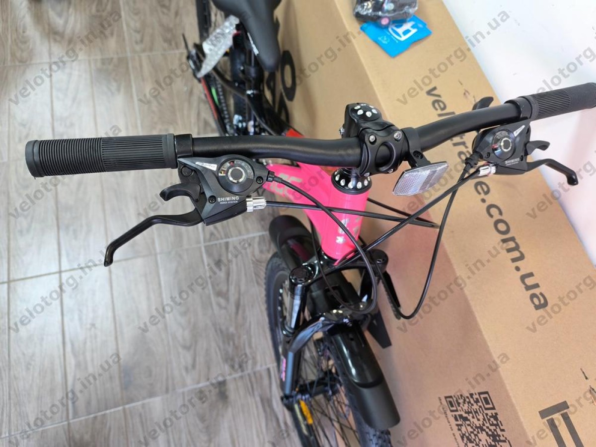 Велосипед AL 24″ SPACE LYRA DD FR рама-11″ рожево-чорний 2026
