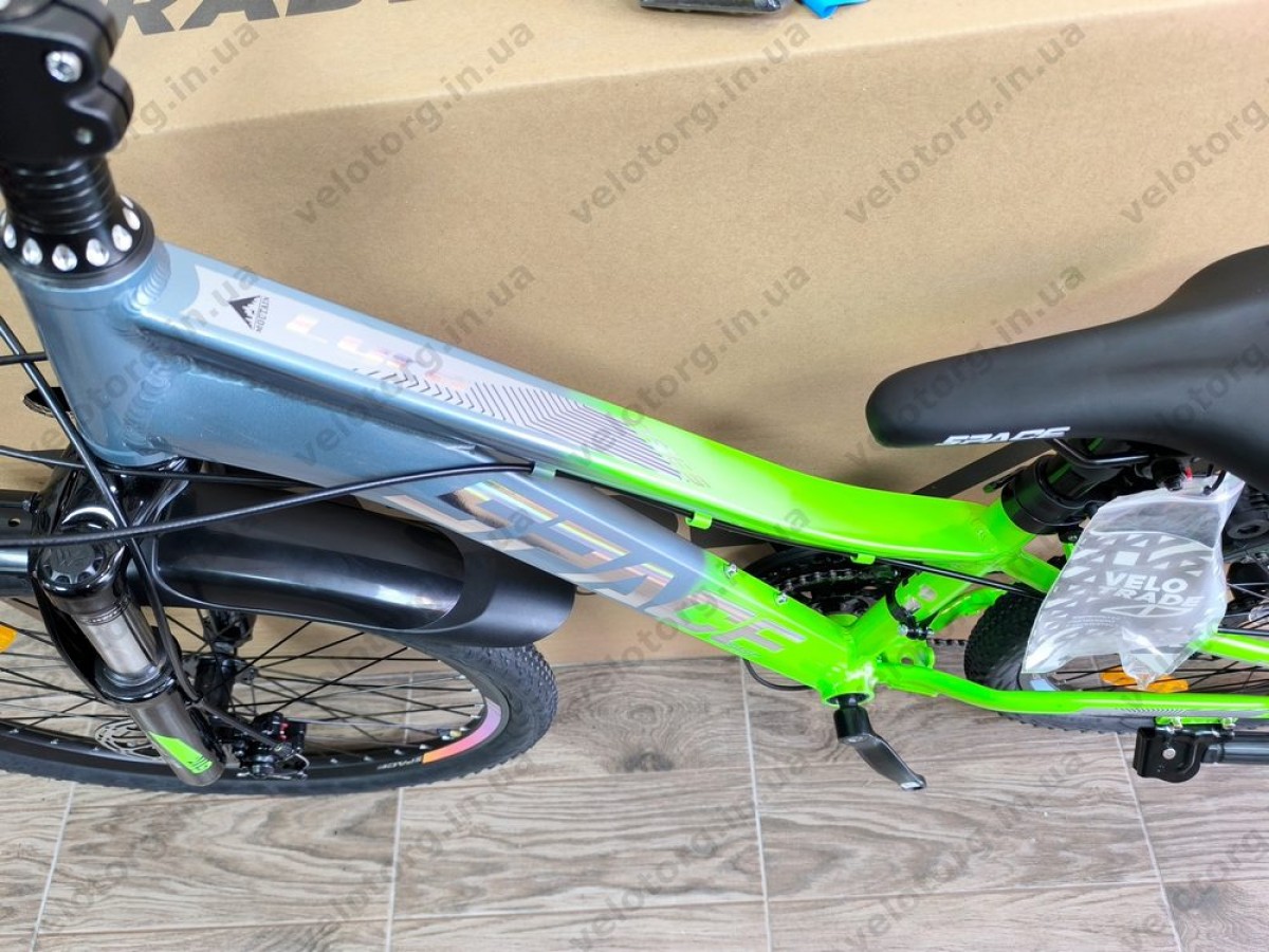 Велосипед AL 24″ SPACE LYRA DD FR рама-11″ сріблясто-зелений 2026
