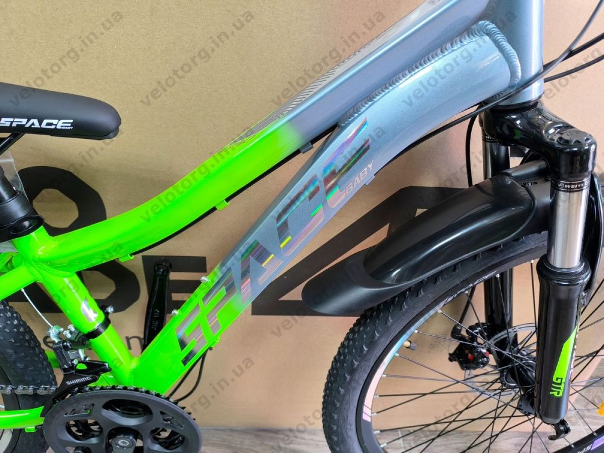 Велосипед AL 24″ SPACE LYRA DD FR рама-11″ сріблясто-зелений 2026