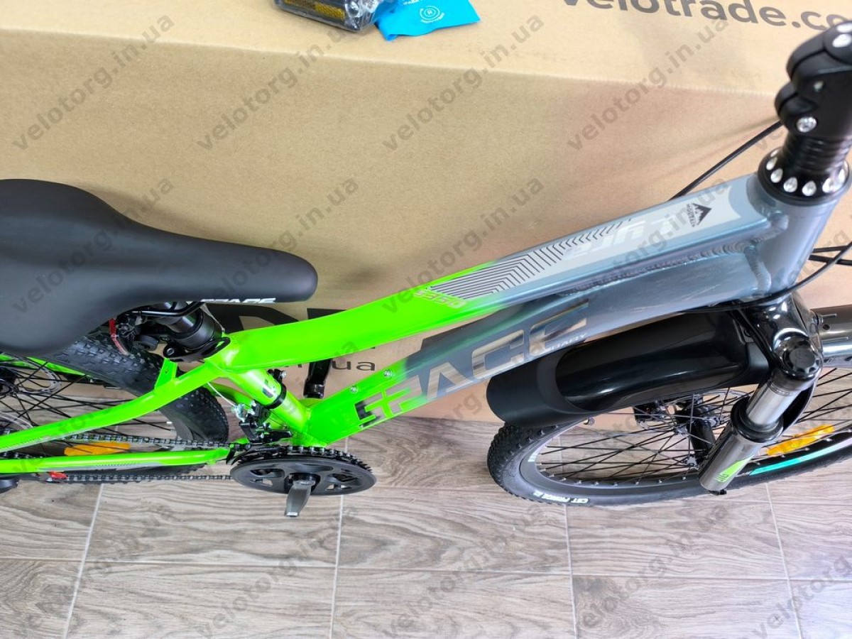 Велосипед AL 24″ SPACE LYRA DD FR рама-11″ сріблясто-зелений 2026