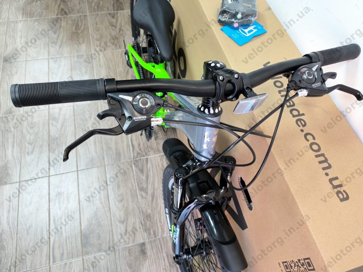 Велосипед AL 24″ SPACE LYRA DD FR рама-11″ сріблясто-зелений 2026