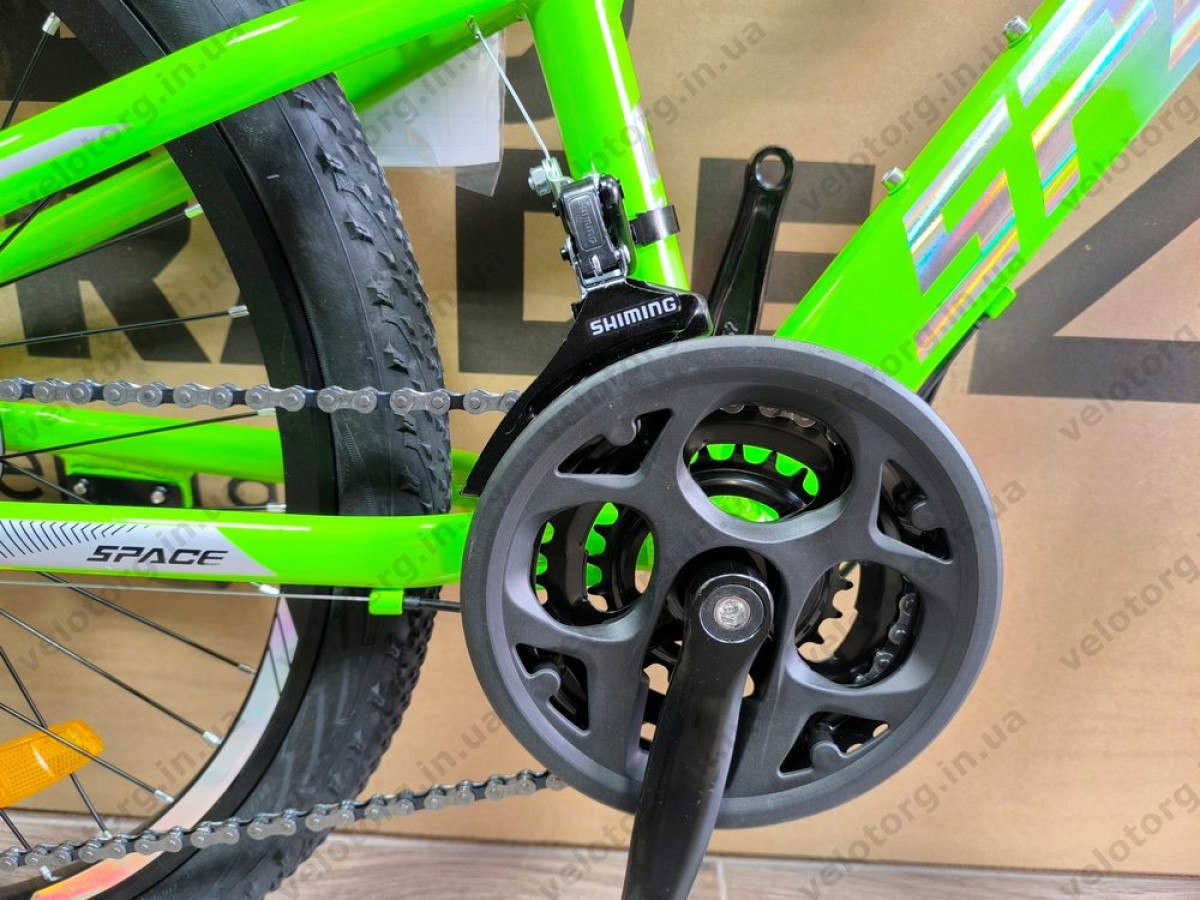 Велосипед AL 24″ SPACE LYRA DD FR рама-11″ сріблясто-зелений 2026