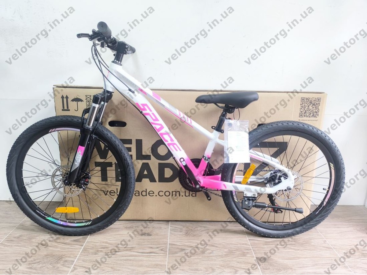 Велосипед AL 24" SPACE MERCURY DD FR рама-11" біло-рожевий 2026