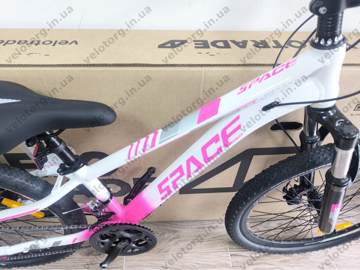 Велосипед AL 24" SPACE MERCURY DD FR рама-11" біло-рожевий 2026