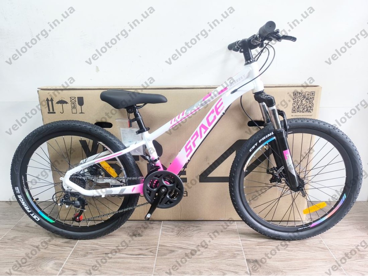 Велосипед AL 24" SPACE MERCURY DD FR рама-11" біло-рожевий 2026