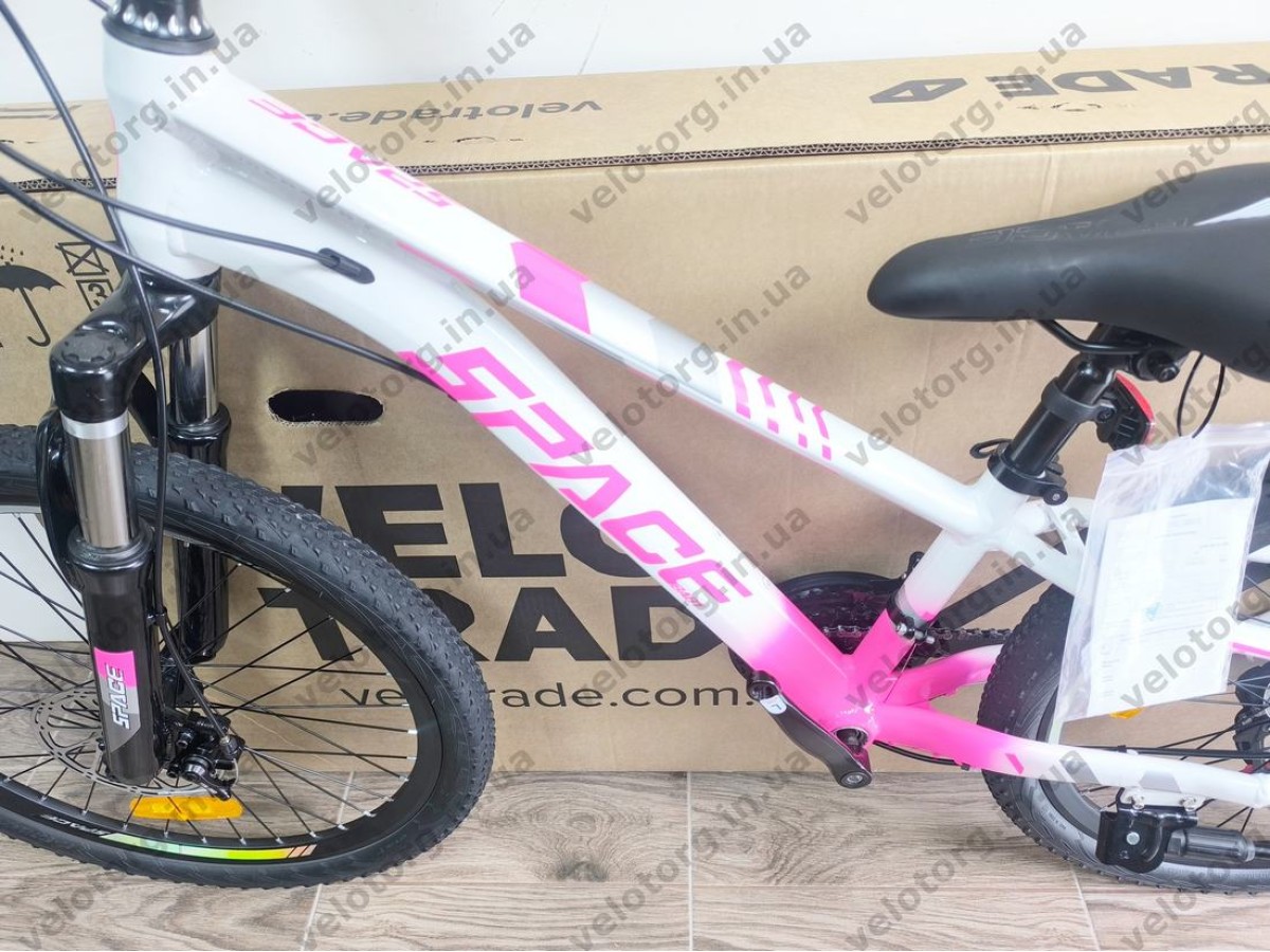 Велосипед AL 24" SPACE MERCURY DD FR рама-11" біло-рожевий 2026