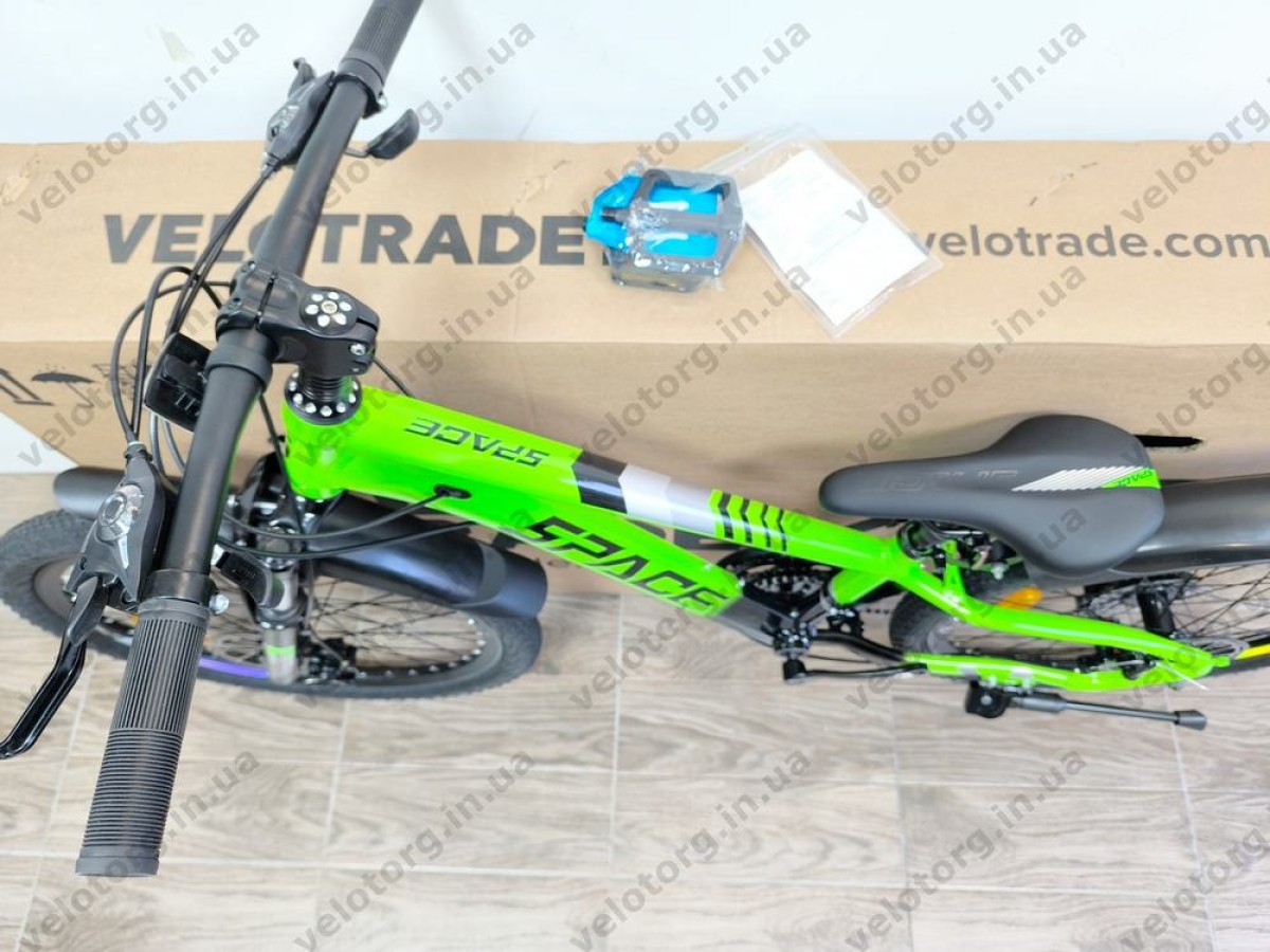 Велосипед AL 24″ SPACE MERCURY DD FR рама 11″ зелено-чорний 2026