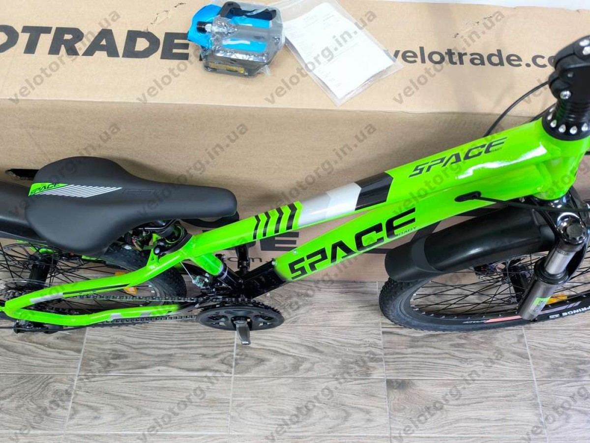 Велосипед AL 24″ SPACE MERCURY DD FR рама 11″ зелено-чорний 2026
