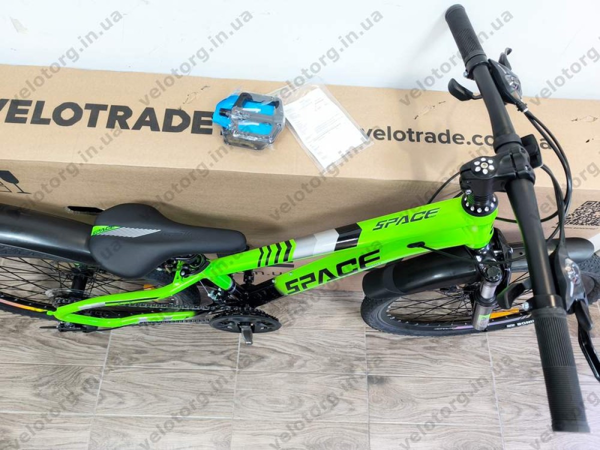 Велосипед AL 24″ SPACE MERCURY DD FR рама 11″ зелено-чорний 2026