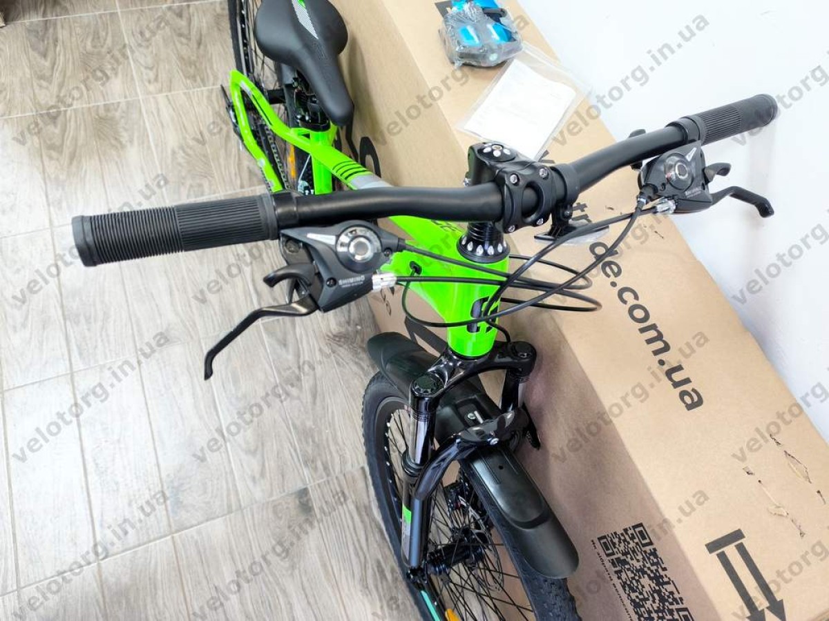 Велосипед AL 24″ SPACE MERCURY DD FR рама 11″ зелено-чорний 2026