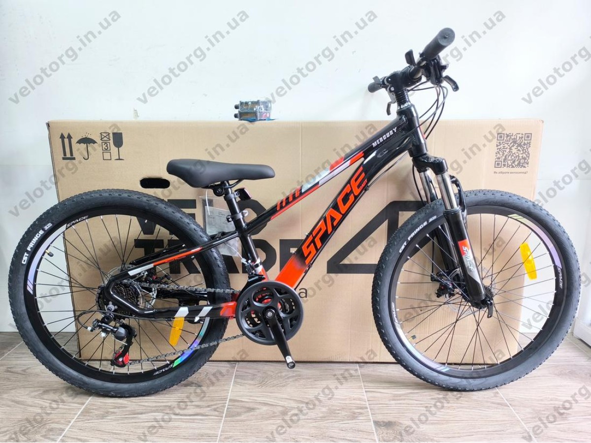 Велосипед AL 24" SPACE MERCURY DD FR рама-11" чорно-червоний 2026