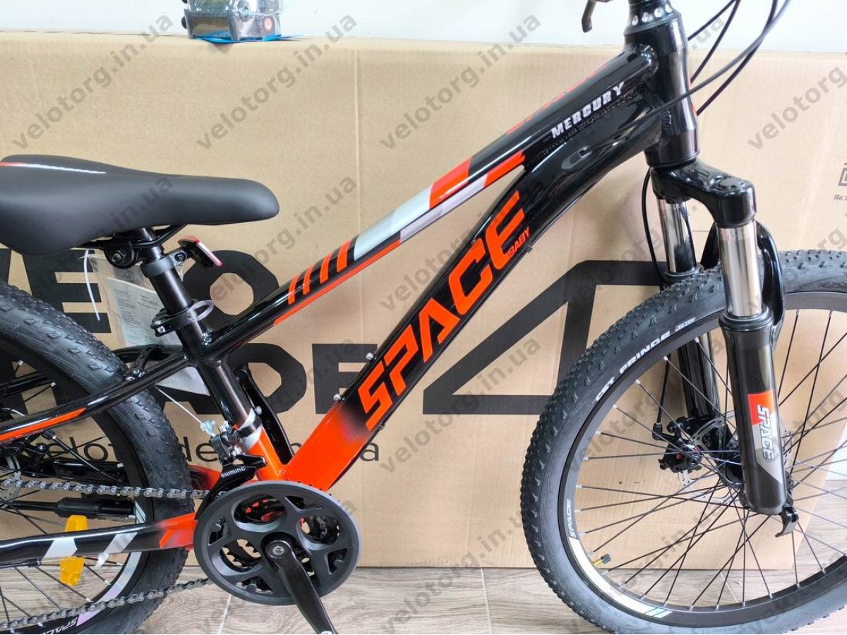 Велосипед AL 24" SPACE MERCURY DD FR рама-11" чорно-червоний 2026