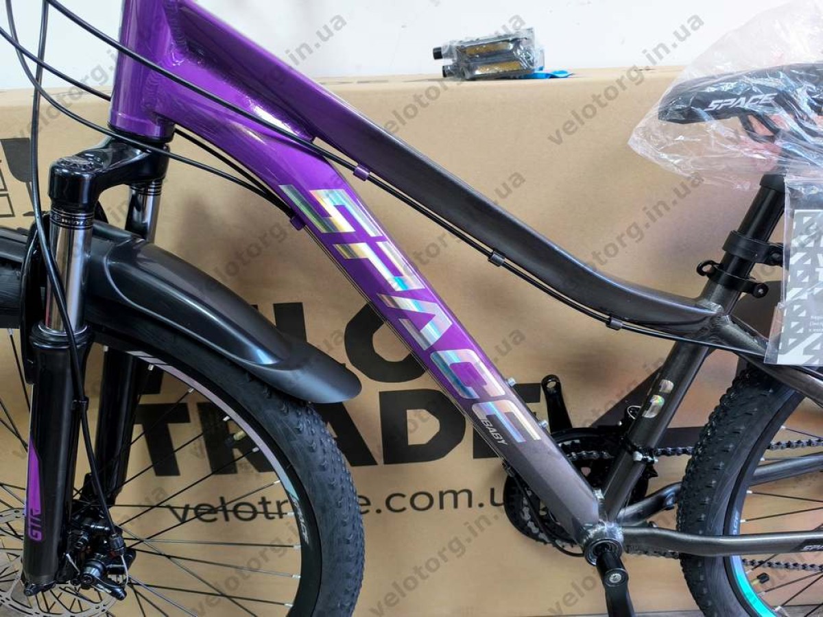 Велосипед AL 26″ SPACE IZIDA DD FR рама-13″ фіолетово-сріблястий 2026
