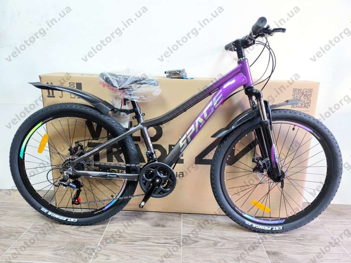 Велосипед AL 26″ SPACE IZIDA DD FR рама-13″ фіолетово-сріблястий 2026