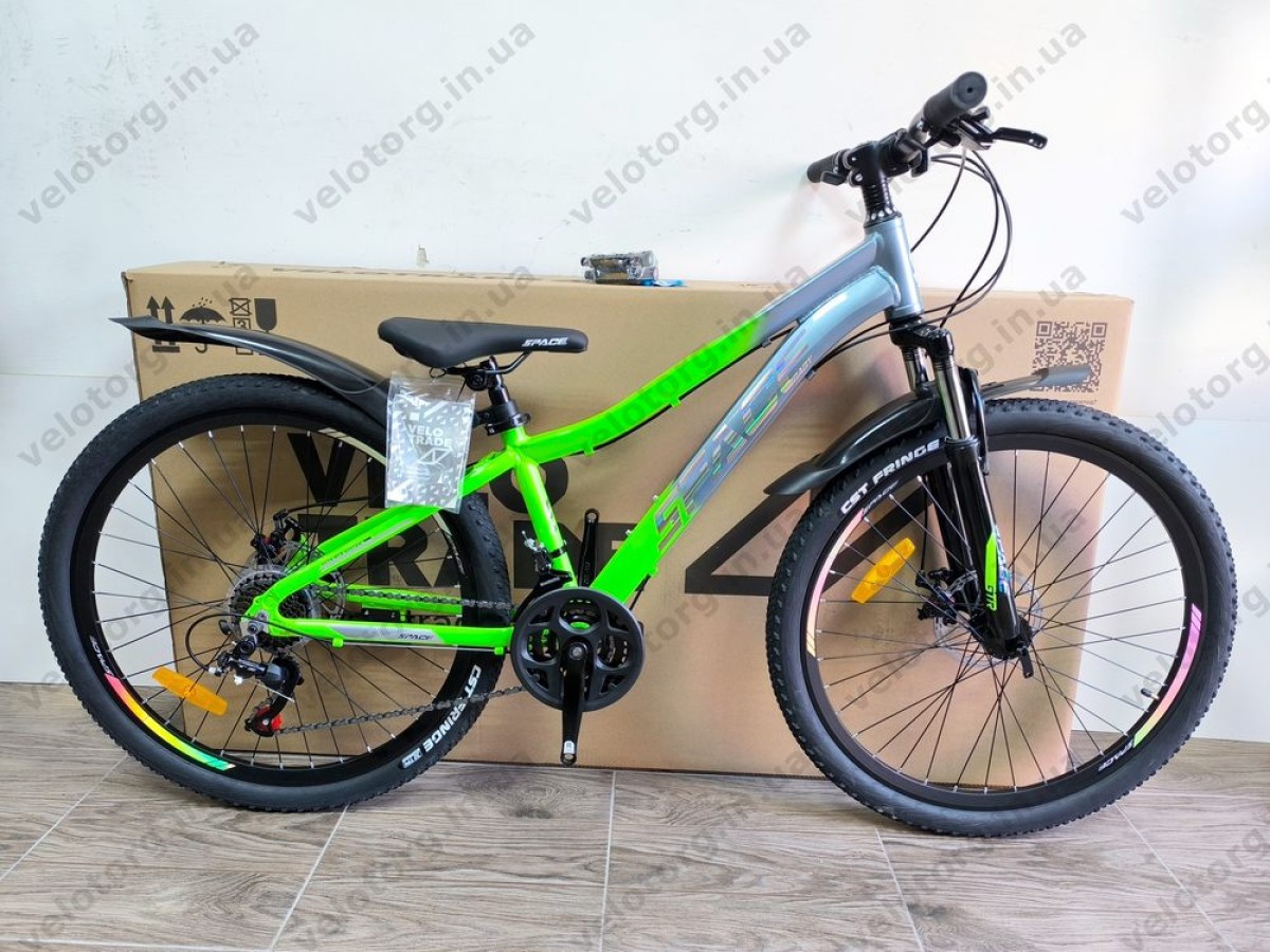 Велосипед AL 26" SPACE LYRA DD FR рама-13" сріблясто-зелений 2026