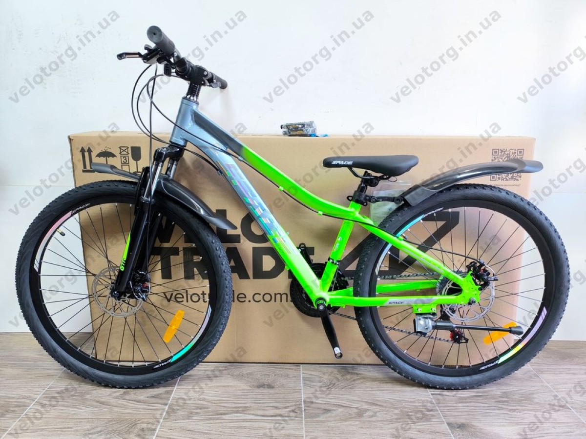 Велосипед AL 26" SPACE LYRA DD FR рама-13" сріблясто-зелений 2026