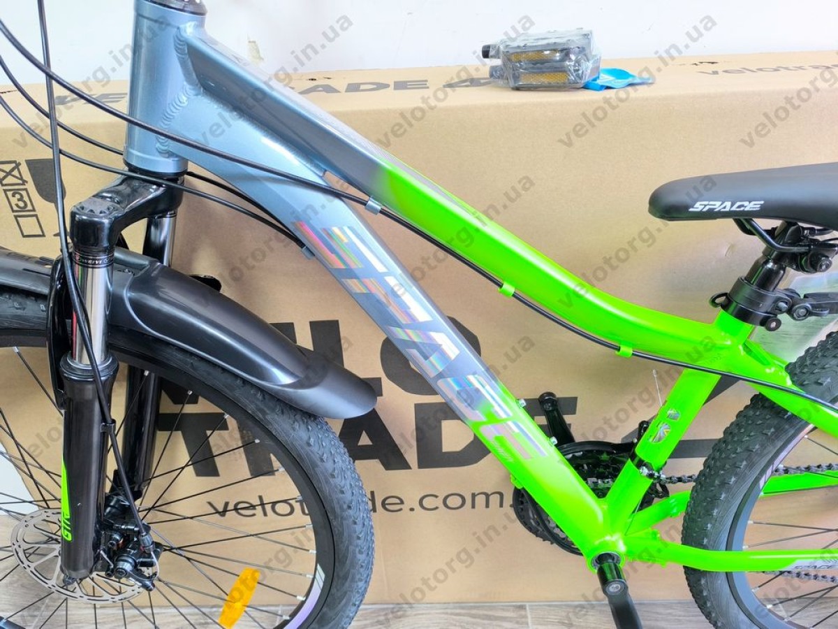 Велосипед AL 26" SPACE LYRA DD FR рама-13" сріблясто-зелений 2026
