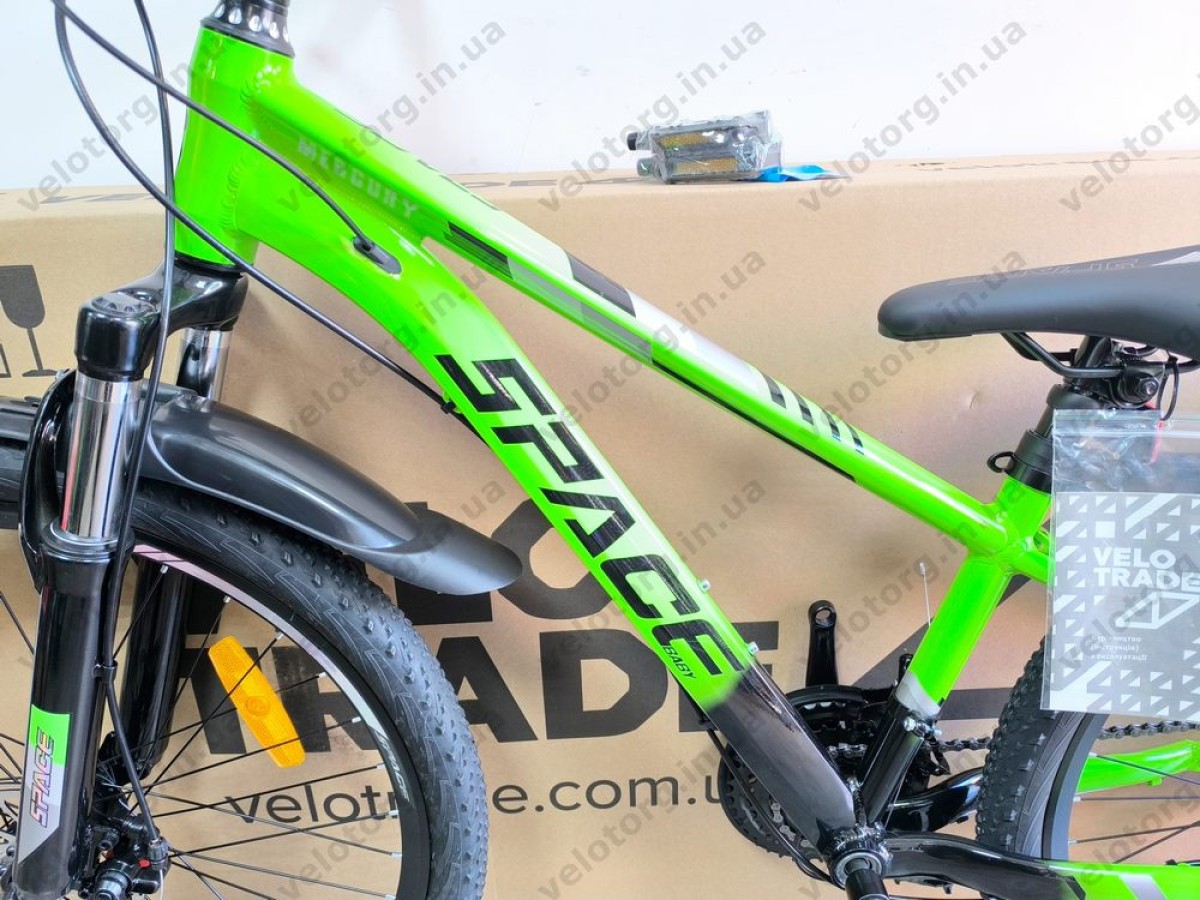 Велосипед AL 26" SPACE MERCURY DD FR рама-13" зелено-чорний 2026
