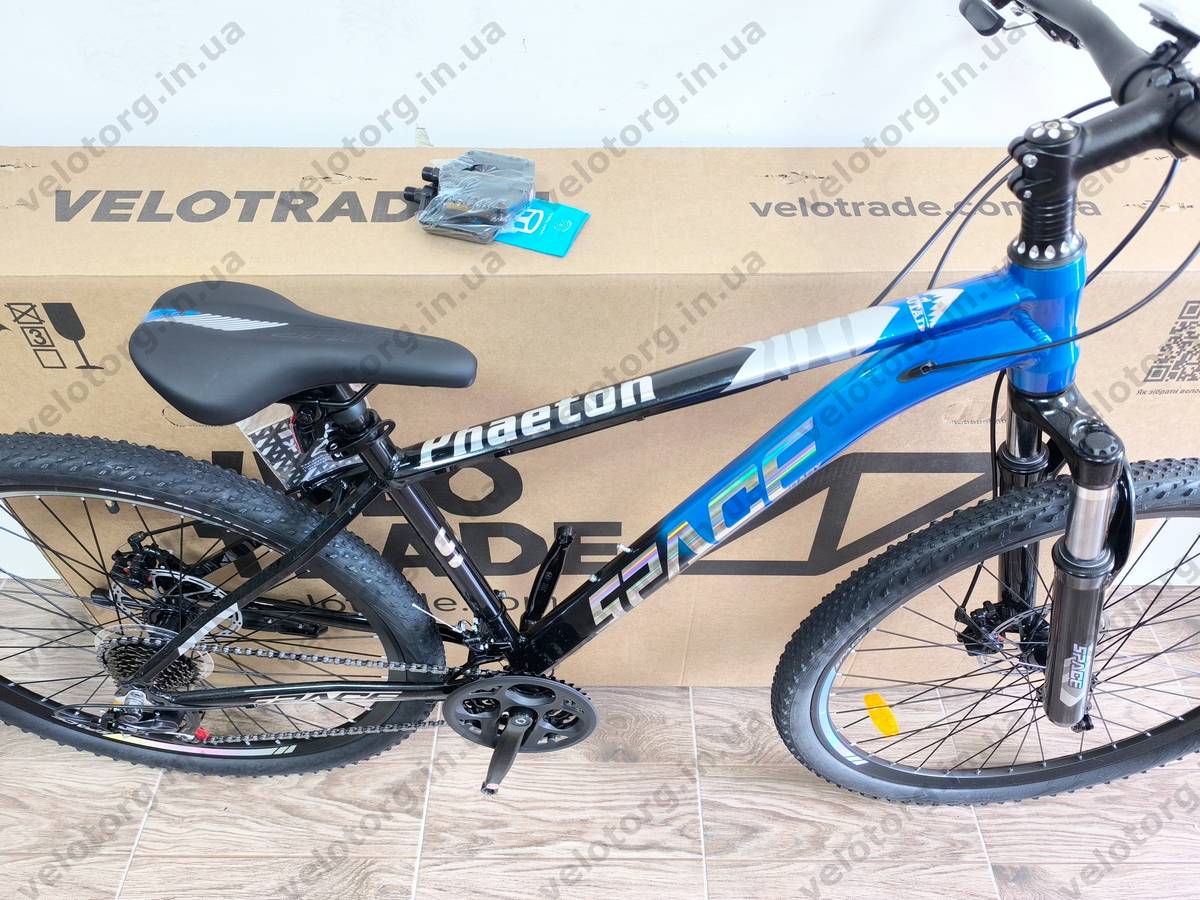 Велосипед AL 27.5" SPACE PHAETON DD FR рама 17" чорно-синій 2026